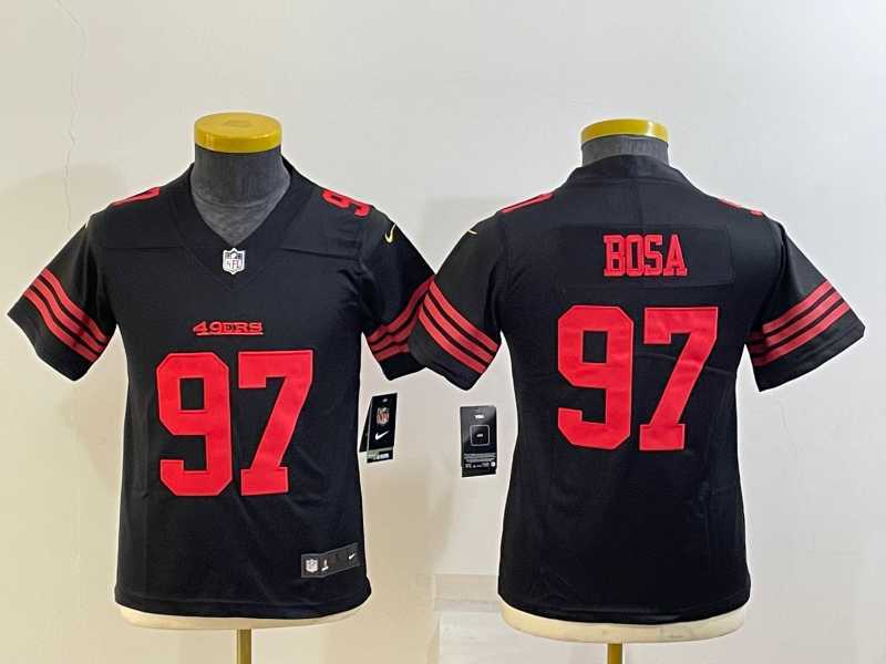 Womens San Francisco 49ers #97 Nick Bosa 2022 Black Vapor Untouchable Stitched Limited Jersey